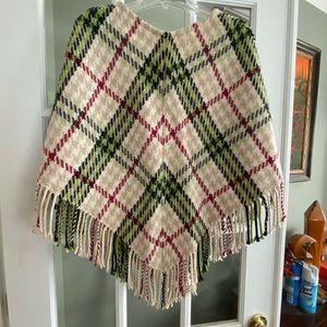 Authentic Vintage Burberry Cashmere & Wool Plaid Poncho
